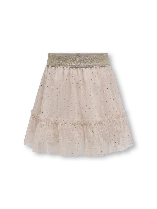 Only Mini Adaline Gold Dot Tulle Skirt - Silver Gray