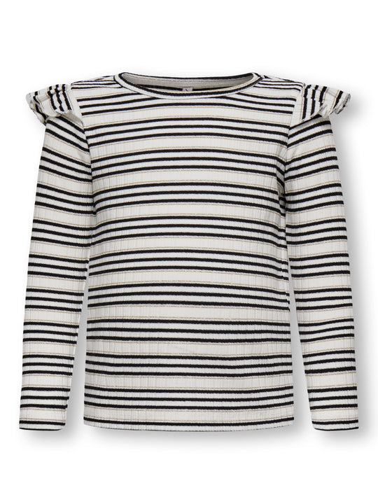 Only Mini Cecilia Frill Glitter Top - Cloud Dancer
