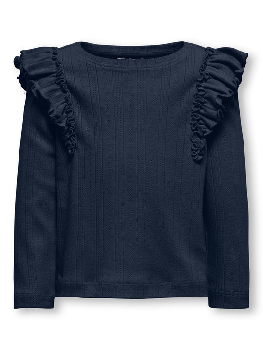 Only Mini Alice Life Frill Top - Navy Blazer