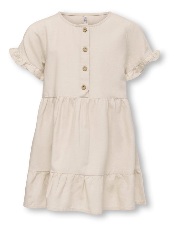 Only Mini Annabell Linen Dress - Pumice Stone