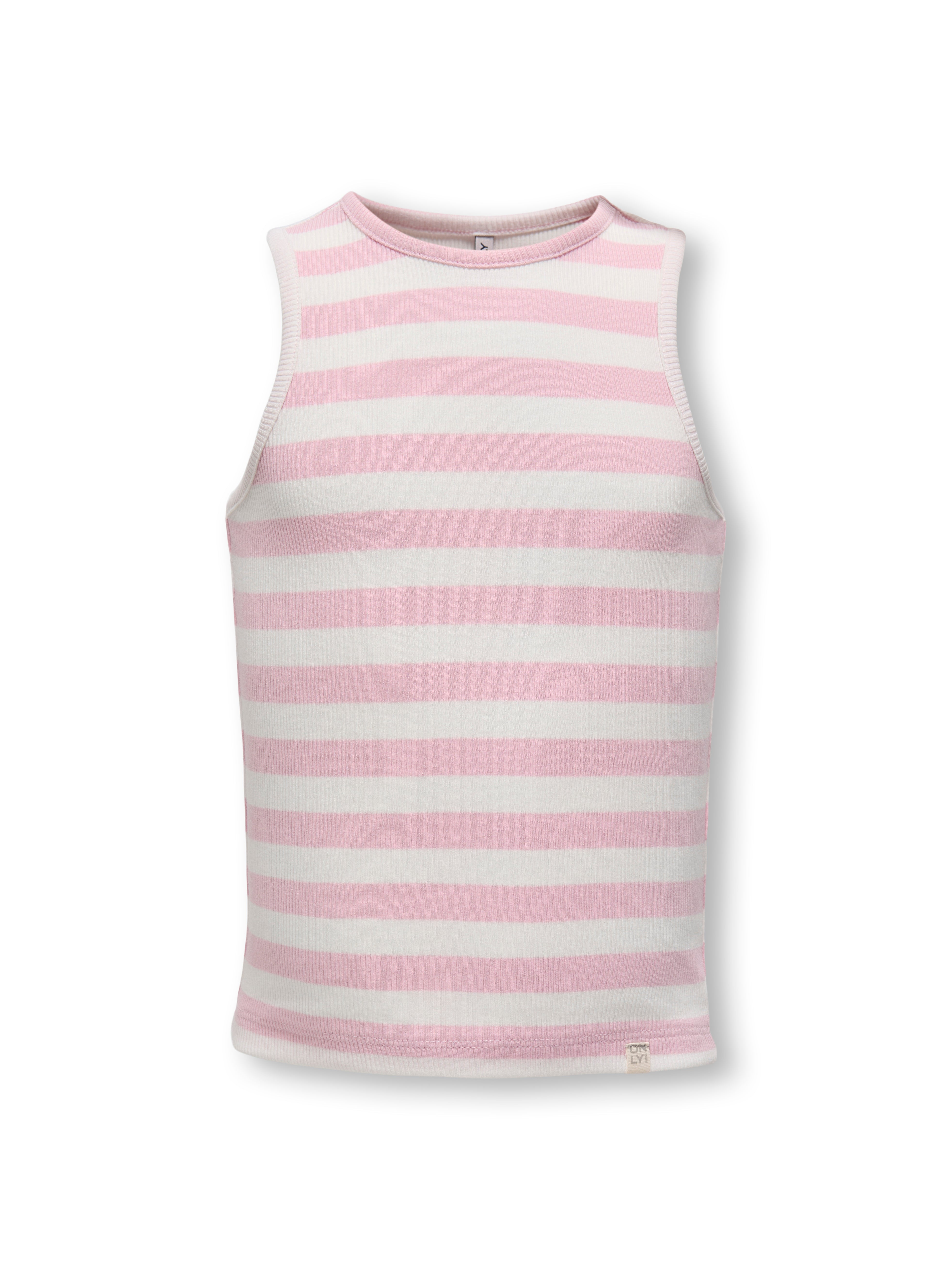 Only Mini Kenya Rib Tank Top - Roseate Spoonbill/Cloud Dancer