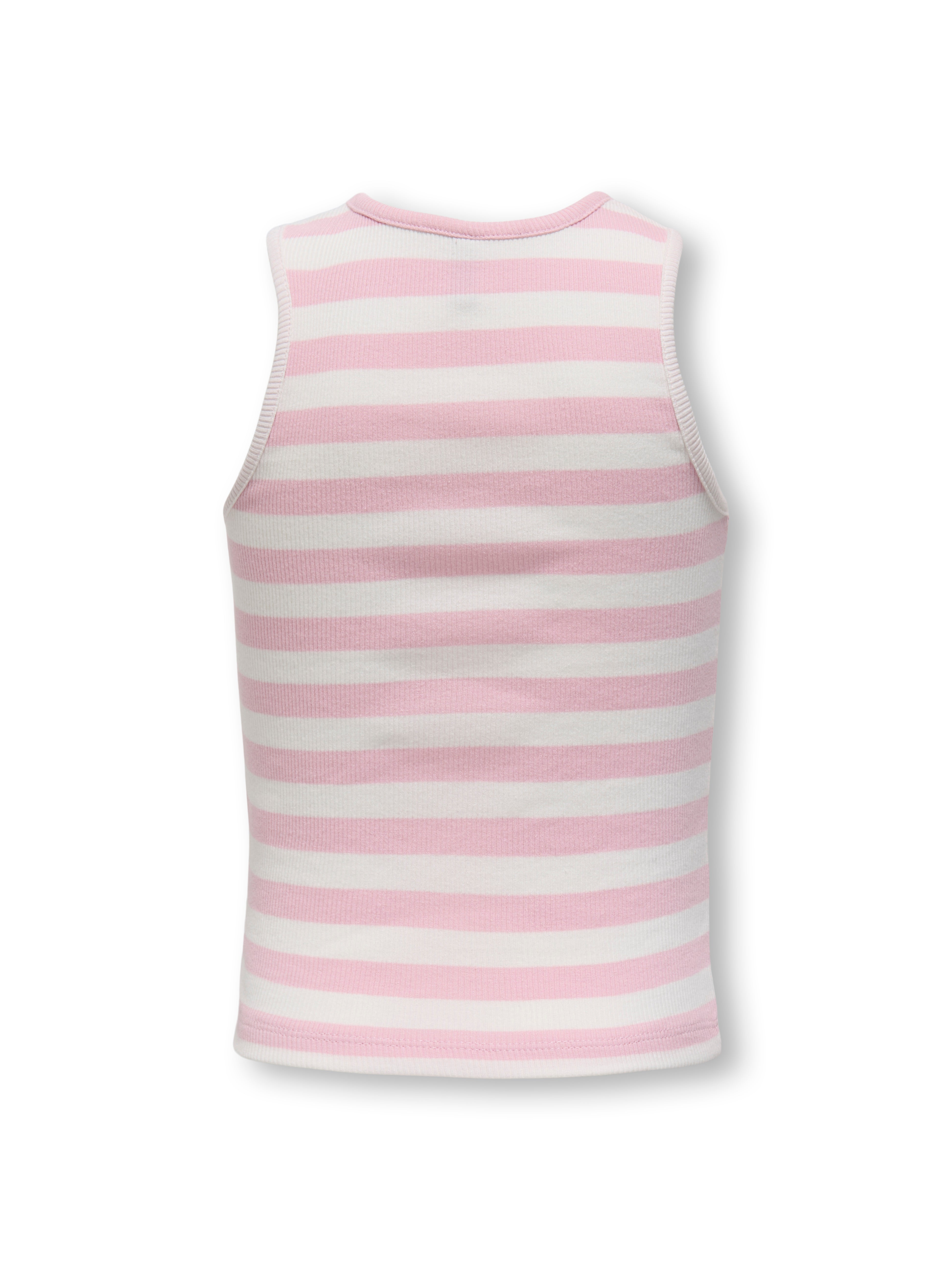 Only Mini Kenya Rib Tank Top - Roseate Spoonbill/Cloud Dancer