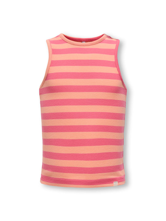Only Mini Kenya Rib Tank Top - Camellia Rose/Salmon