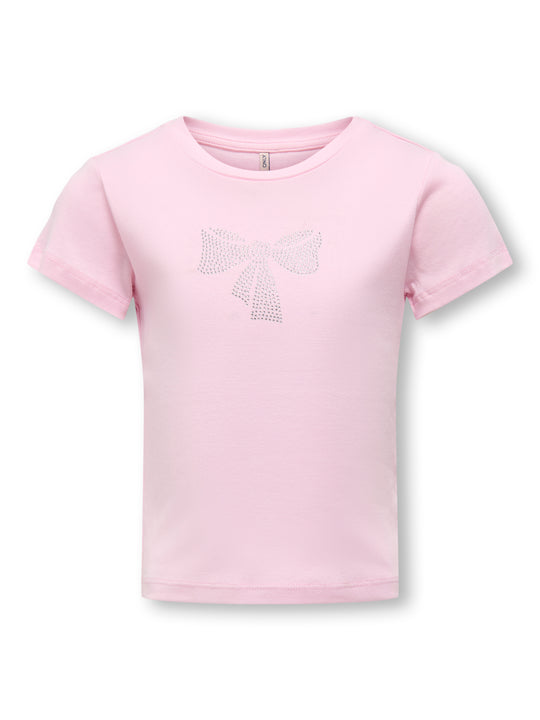 Only Mini Kira Life Bling Top - Roseate Spoonbill/Bow