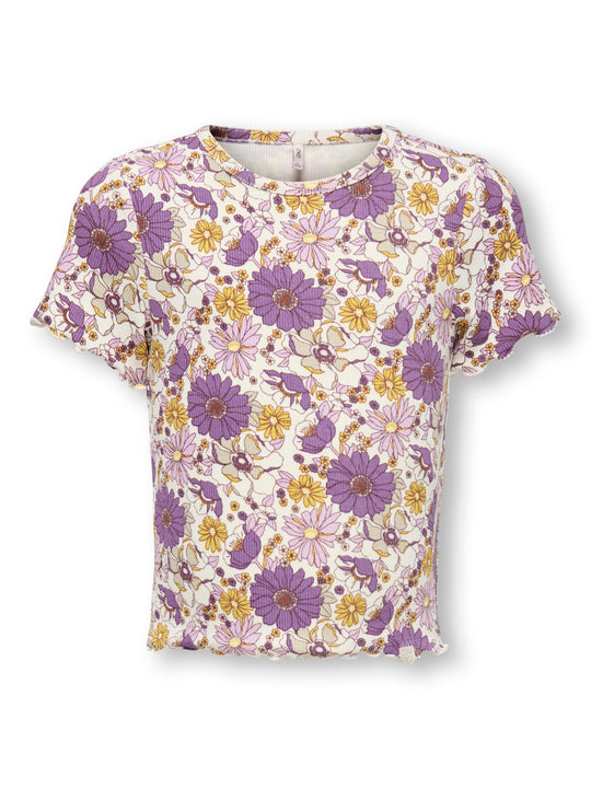 Only Mini Trinny Life SS Top - Tofu/Flower Bouquet