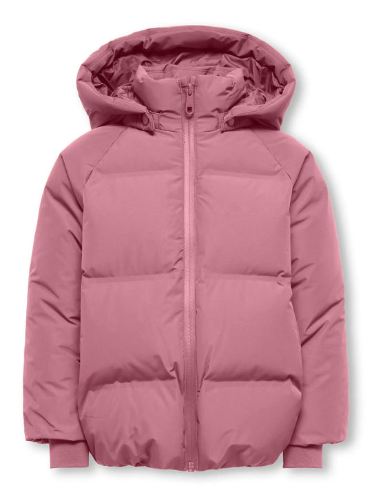 Only Mini Ellie - Functional Hood Puff Jacket - Foxglove