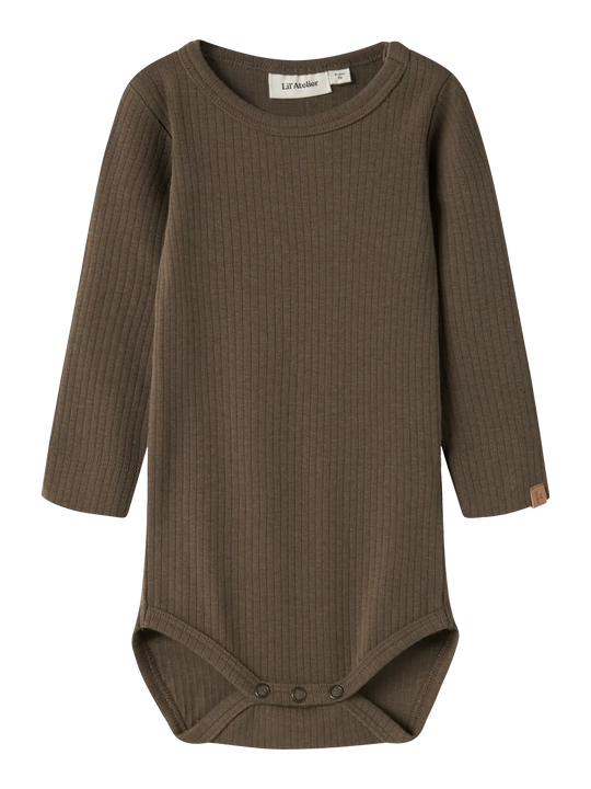 Lil Atelier Rajo - Gabo Bib LS Slim Body - Teak