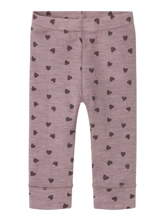 Name It Wang Wool Rib Legging - Purple Dove