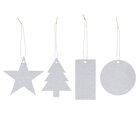 Bloomingville Mini Julegavemærker med Sølvglimmer 8 stk.