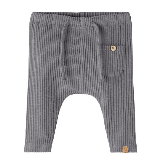 Lil Atelier Rajo Rib Loose Pant - Silver Filigree