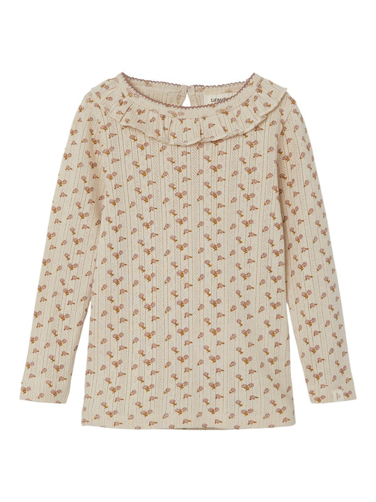 Lil Atelier Bluse Rachello LS Slim Top - Fog