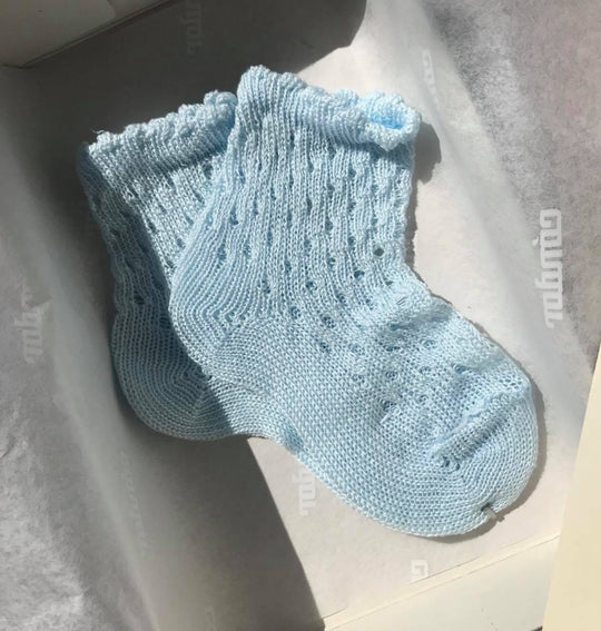 Condor Babysokker m/Hulmønster Baby Lyseblå