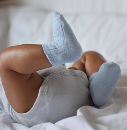 Condor Rib Ankel Strømper Blå