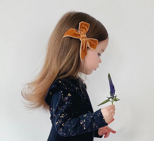 Condor Hårspænde med Velour Sløjfe Cinnamon