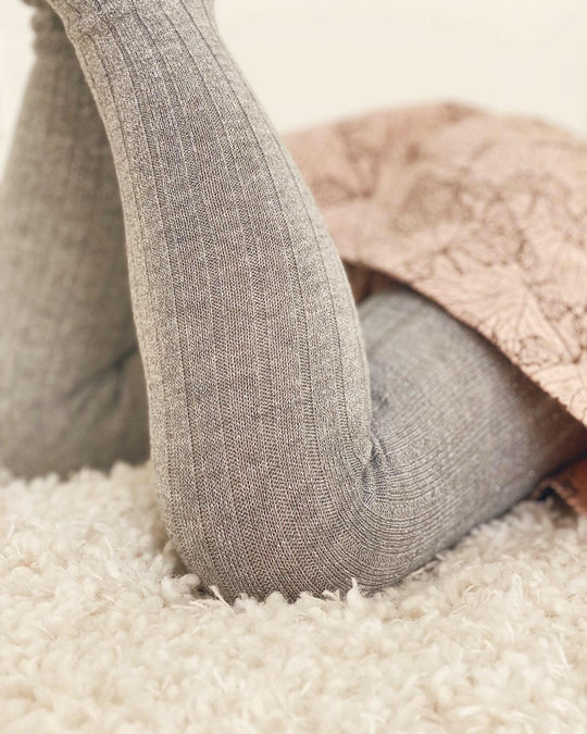 Condor Rib Strømpebukser med Sølv Glimmer Grå