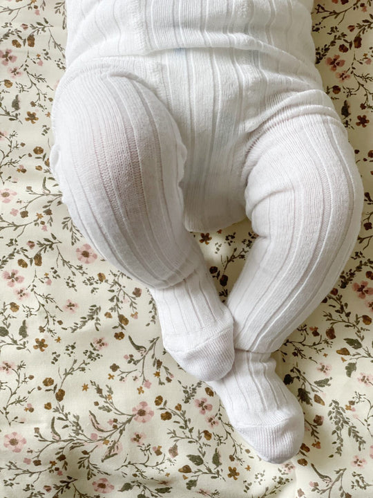 Condor Rib Strømpebukser - Blanco