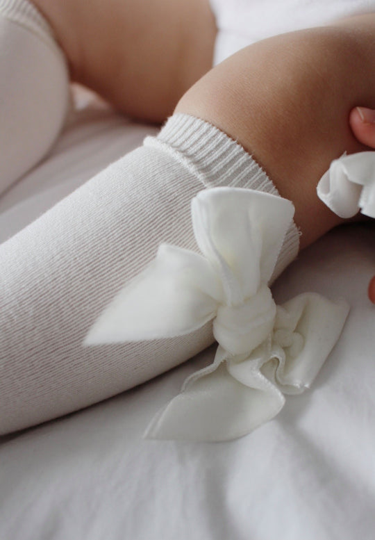 Condor Knæstrømper med Velour Sløjfe - Cava