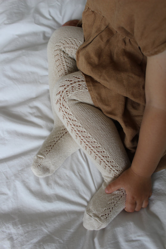 Condor Strømpebukser med Hulmønster - Lino / Beige