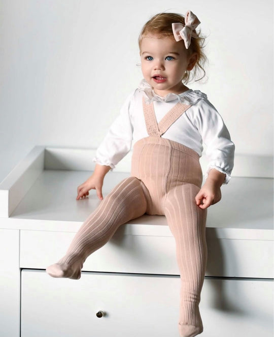 Condor Strømpebukser m/Seler Bomuld - Rosa Empo