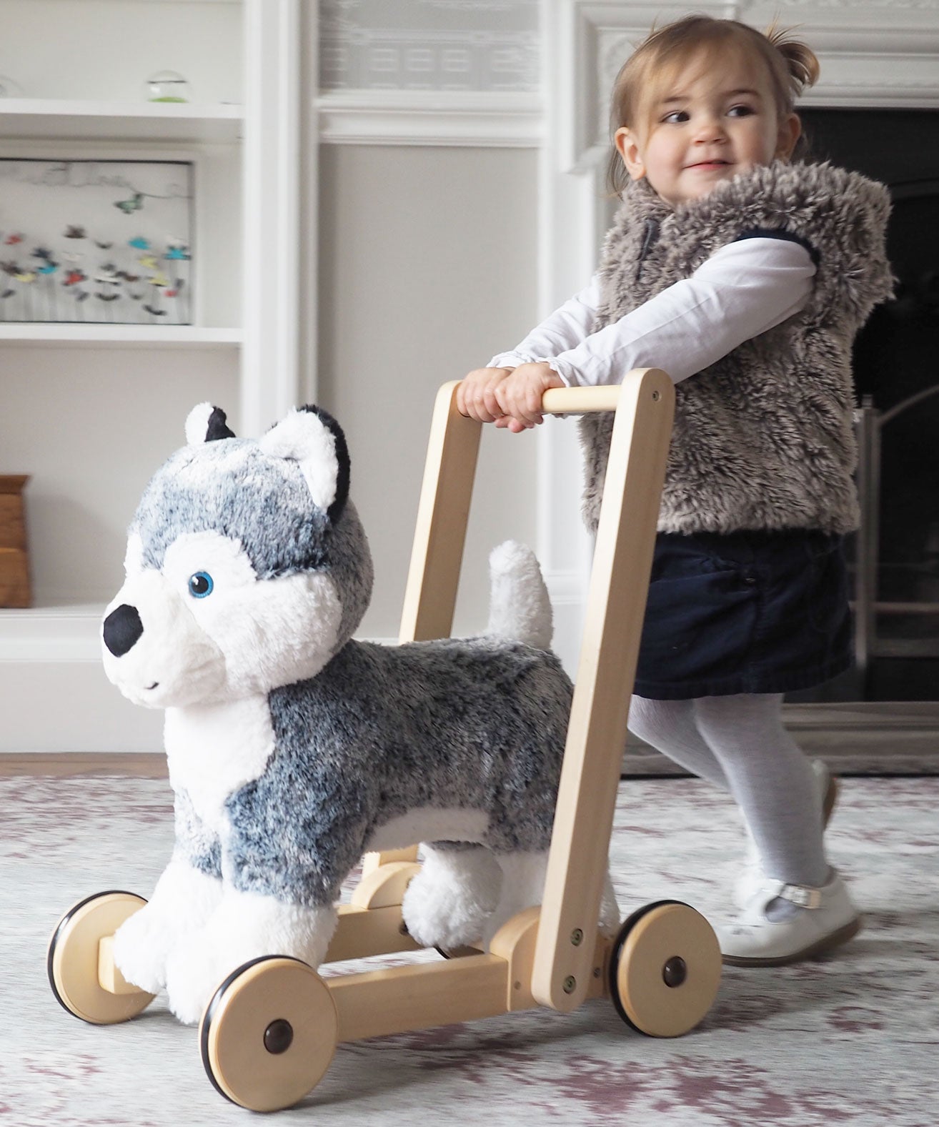bøf thespian sponsoreret Se Gåvogn til Baby | Køb Sødeste Husky Hund til Babys Første Skridt