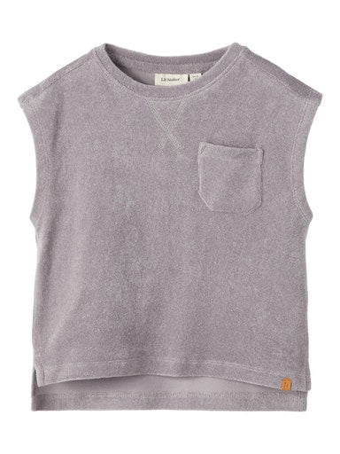 Lil Atelier Frotté Boxy Top Silver Filigree