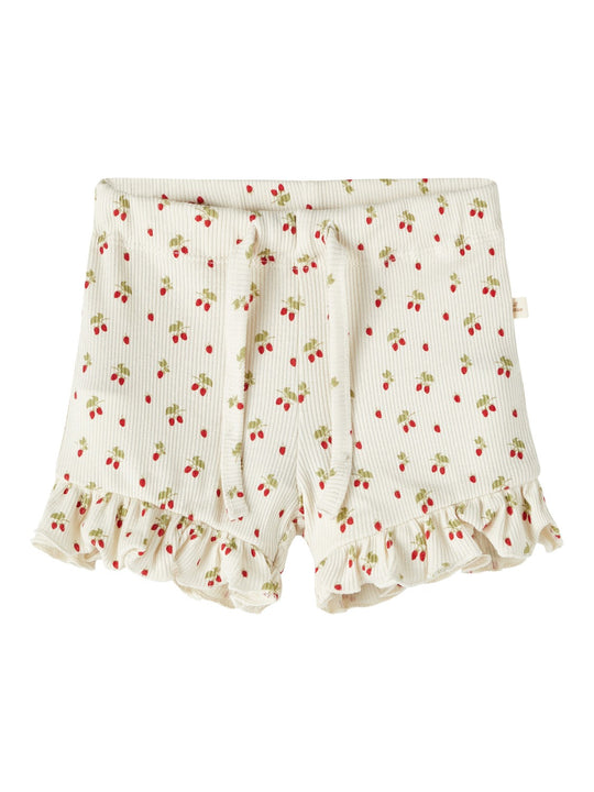Lil Atelier Gago Slim Shorts med Jordbær - Turtledove