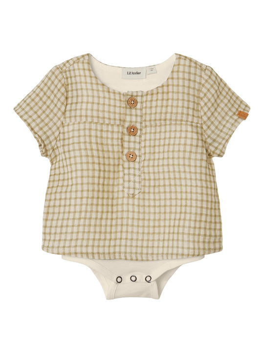 Lil Atelier Hanson Loose Shirt Body - Sage