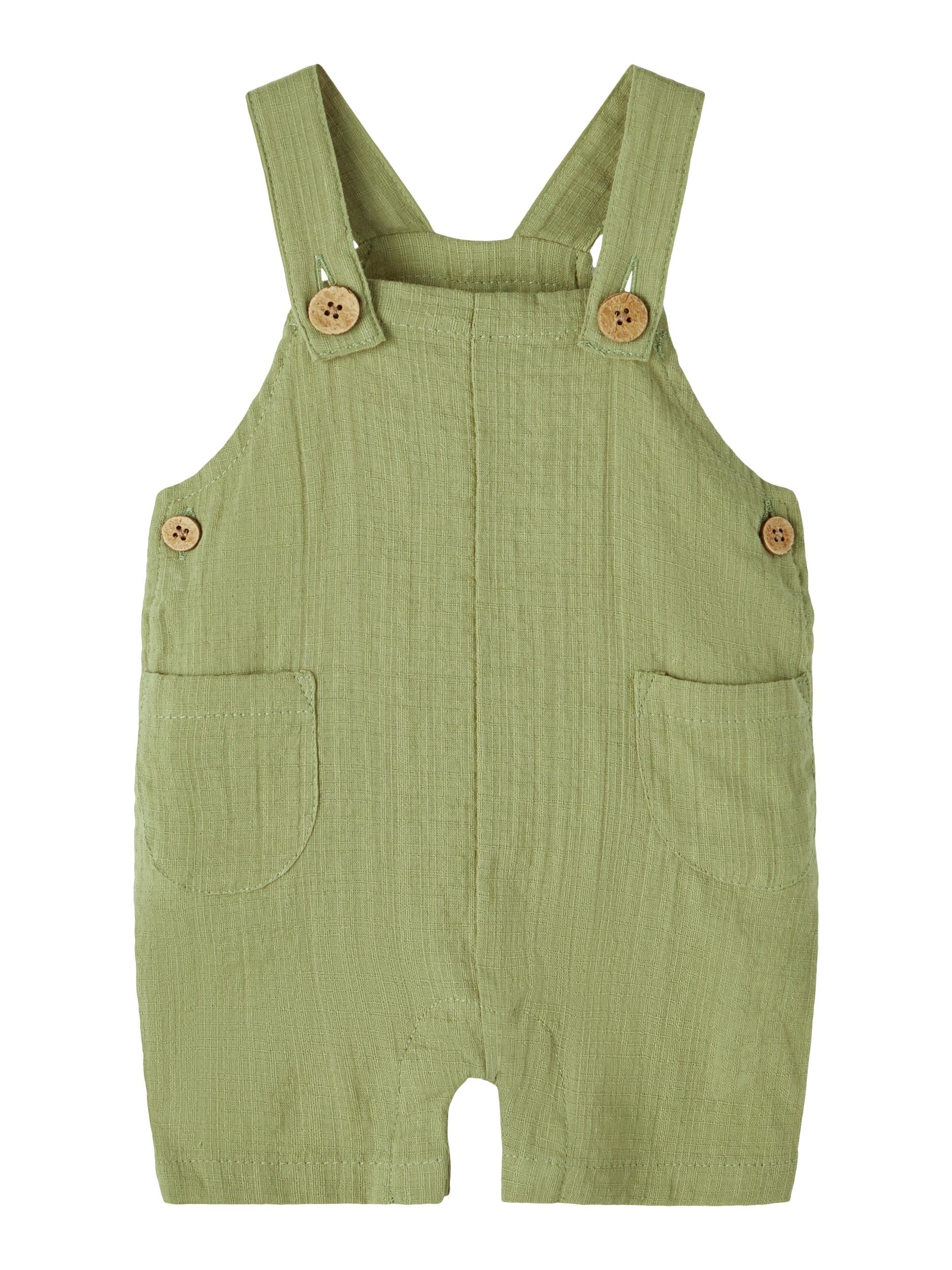 Lil Atelier Hessa Loose Overall Shorts - Sage