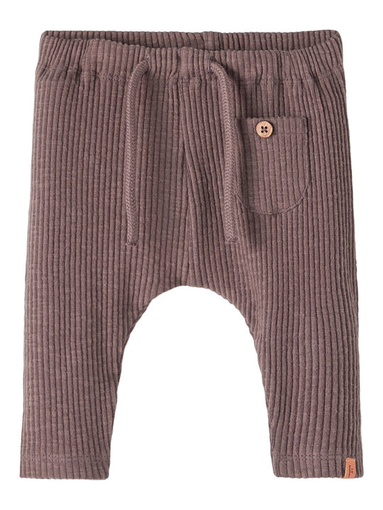 Lil Atelier Rajo Rib Loose Pant - Plum Truffle