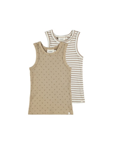 Lil Atelier 2 Pak Mini Tank Top Travertine