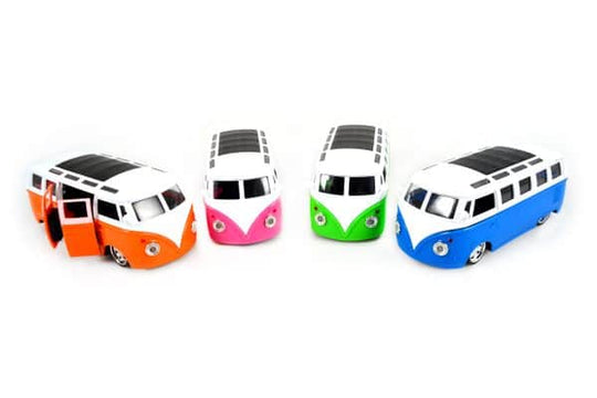 Magni Klassisk VW Bus med Lyd, Lys & Pull Back - Orange, Pink, Grøn & Blå
